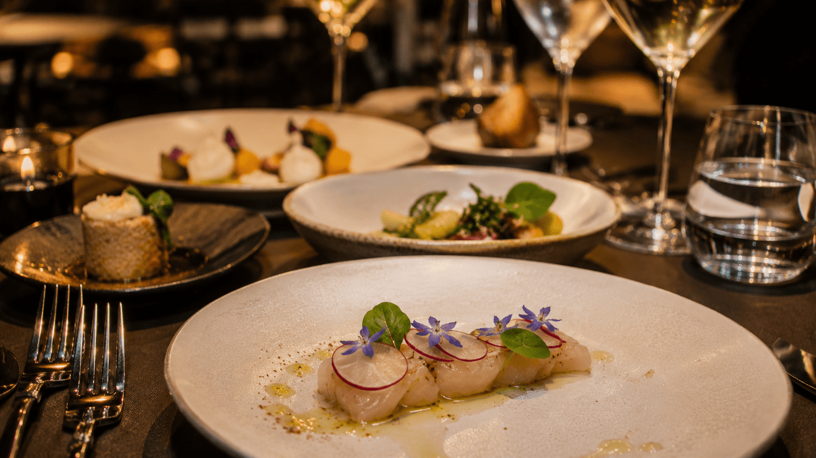 Atelier Crenn - Elegant gourmet tasting setting