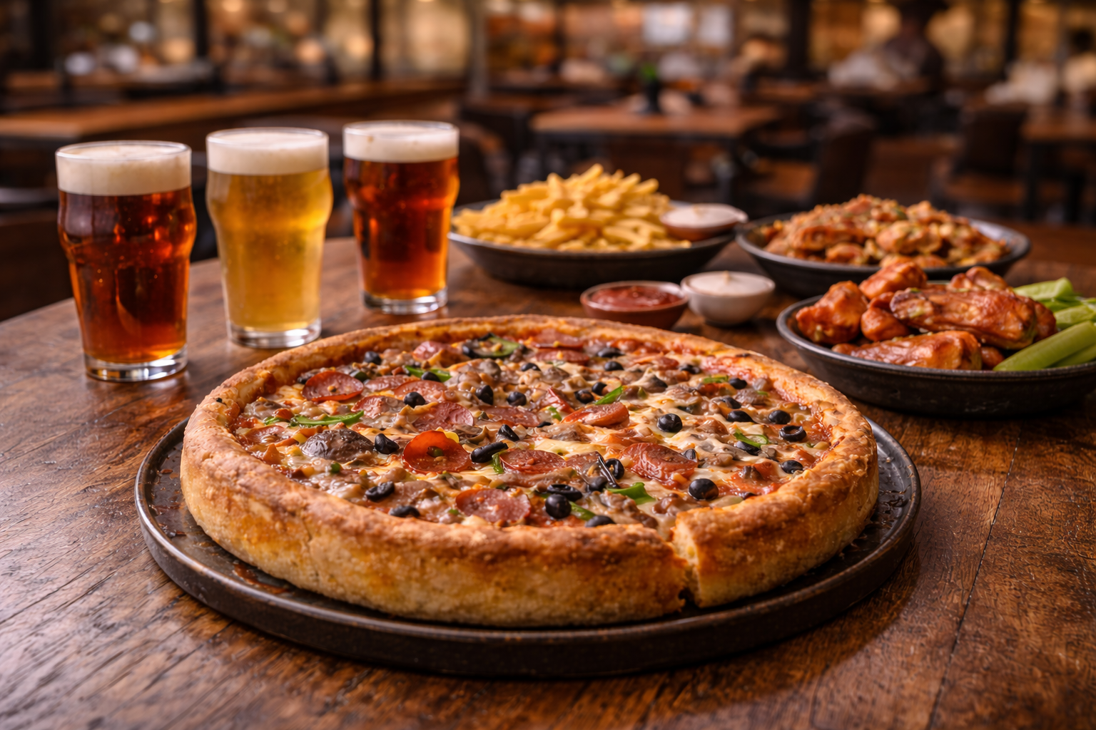 BJs Restaurant & Brewhouse - Feast at a casual dining table