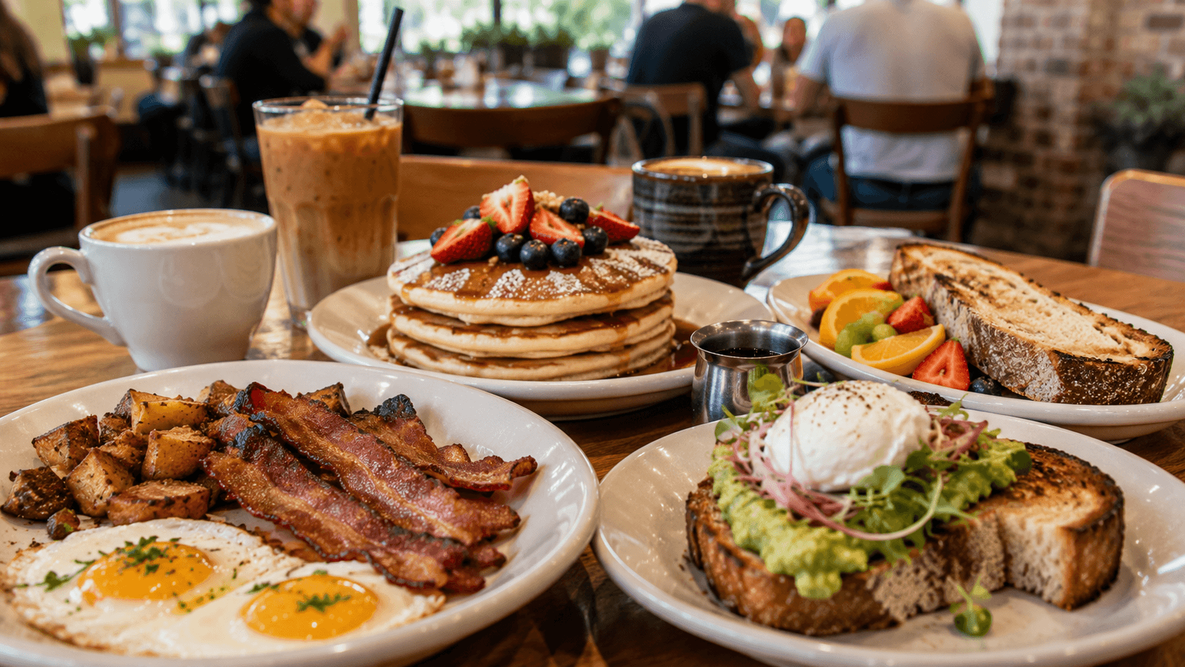 Bacon & Butter Cozy brunch at a bustling café