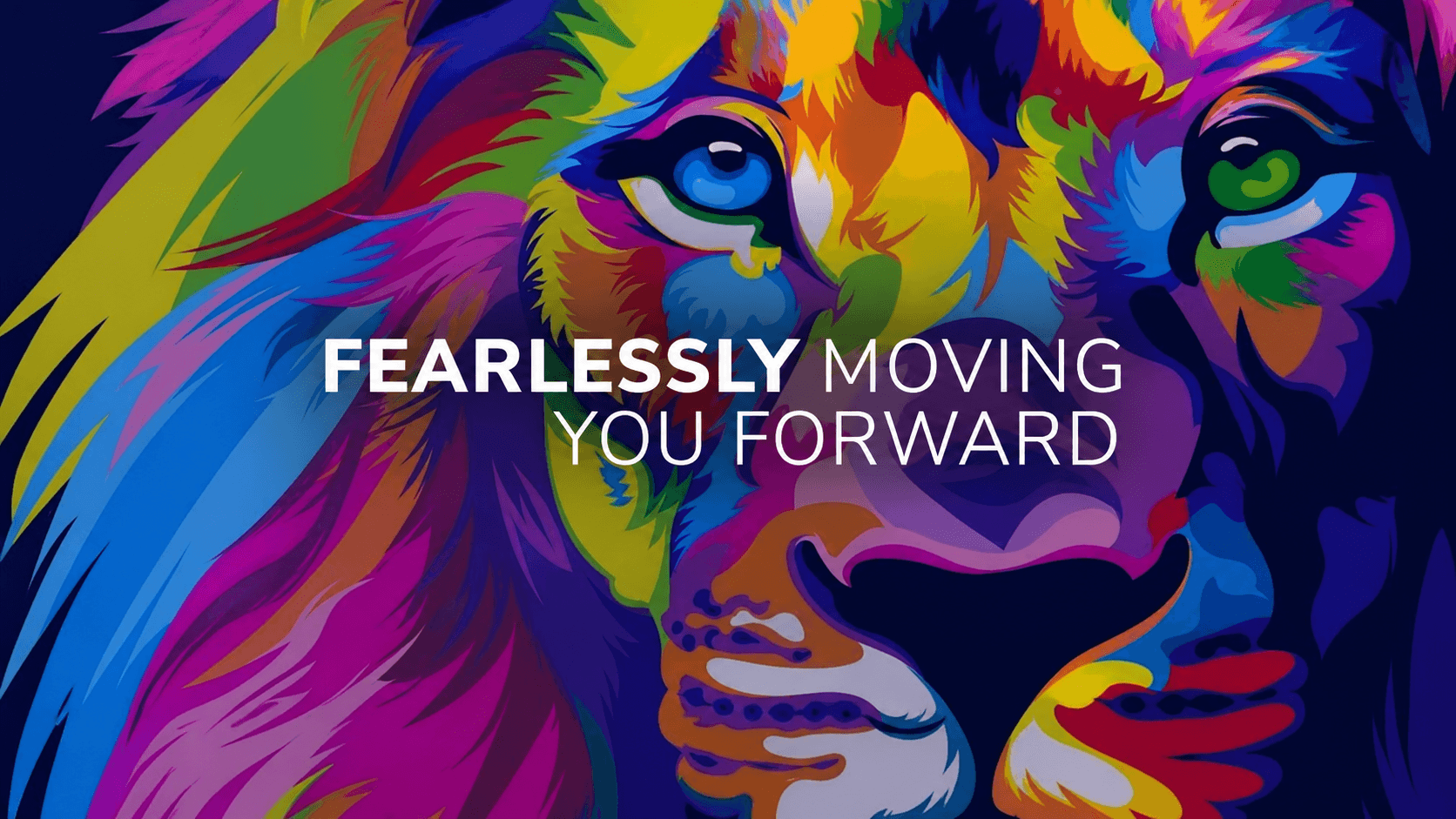 Becker Lawyers Fearless lion in vibrant colors