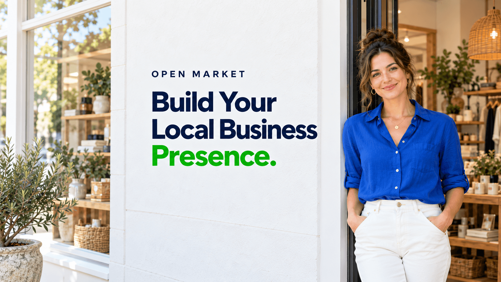 Build Your Local Business Presence. Welcoming Local Business Storefront Banner