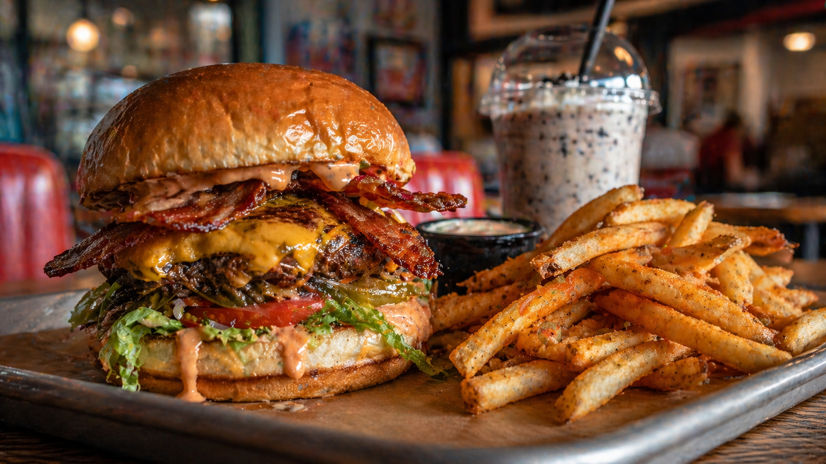 Burger 3000 - Juicy burger and fries feast