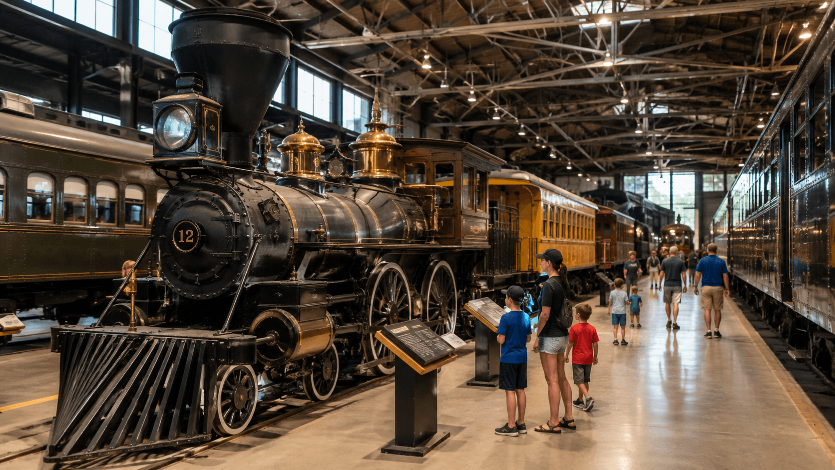California State Railroad Museum Historic trains in a spacious museum