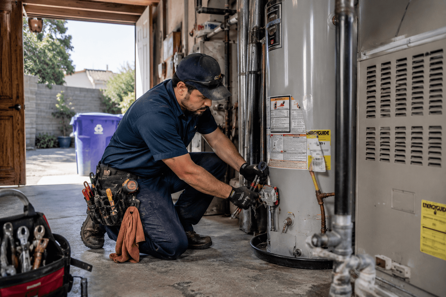 Courtesy Plumbing Home repair in a sunny garage