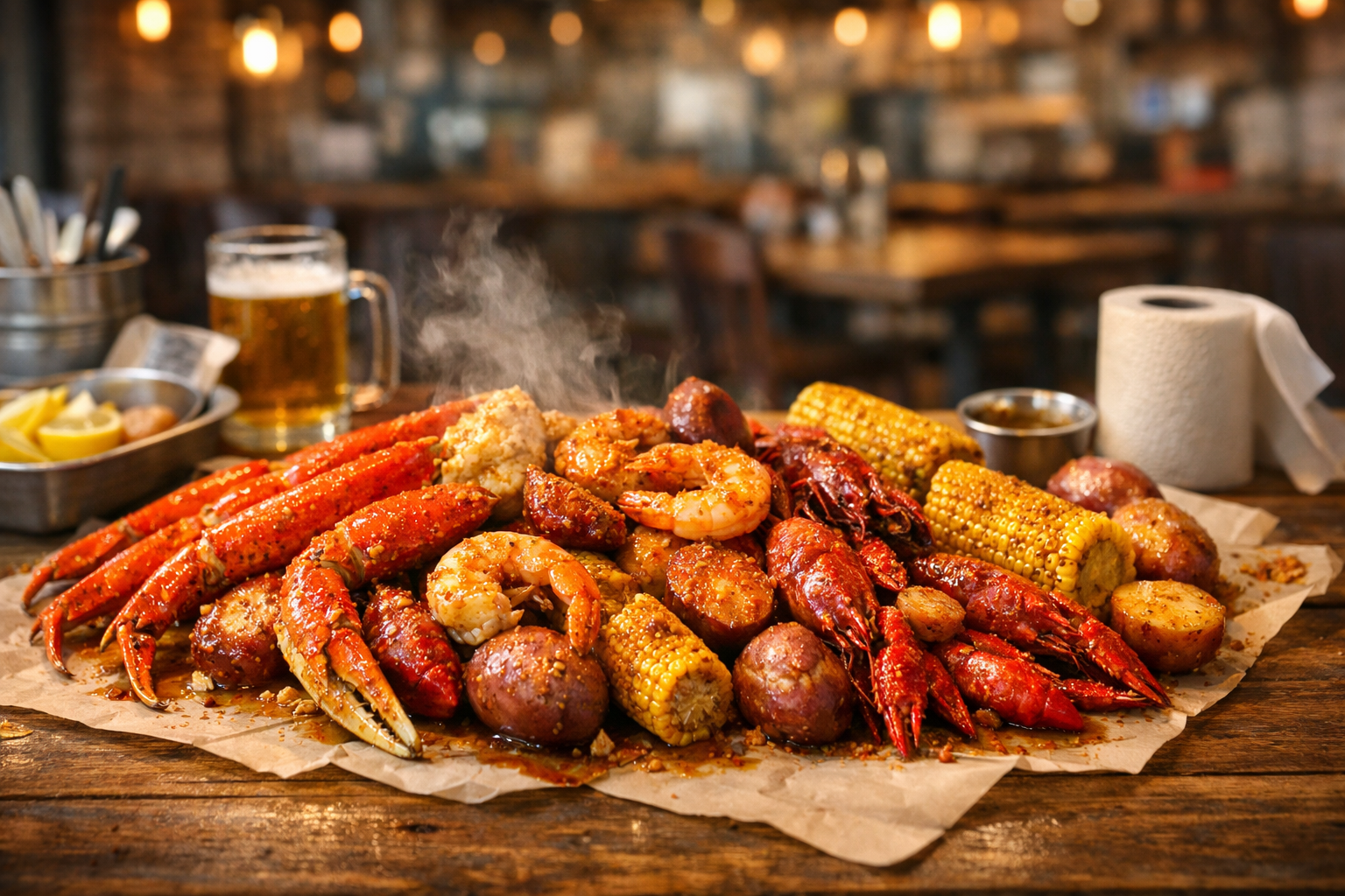 Crab Fever - Seafood boil feast on parchment paper