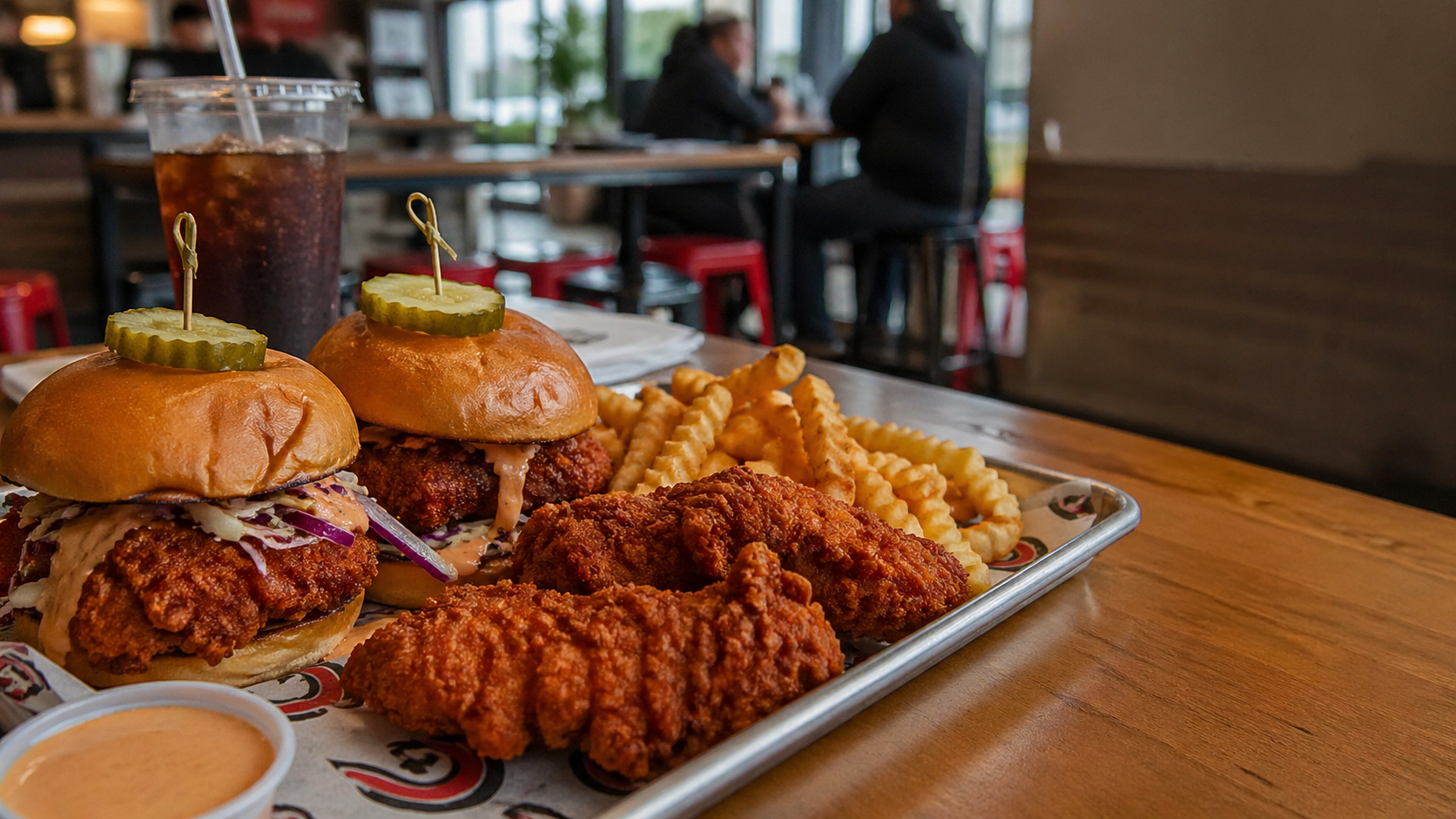 Daves Hot Chicken San Diego - Cozy restaurant with fried chicken sliders