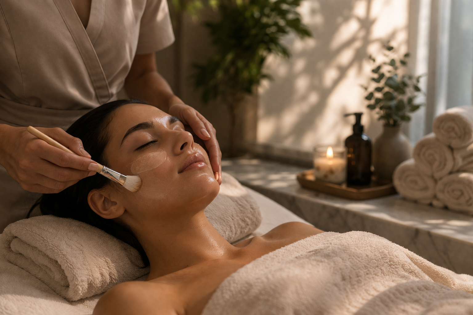 Efora Spa at Hilton - Serene facial treatment in spa setting