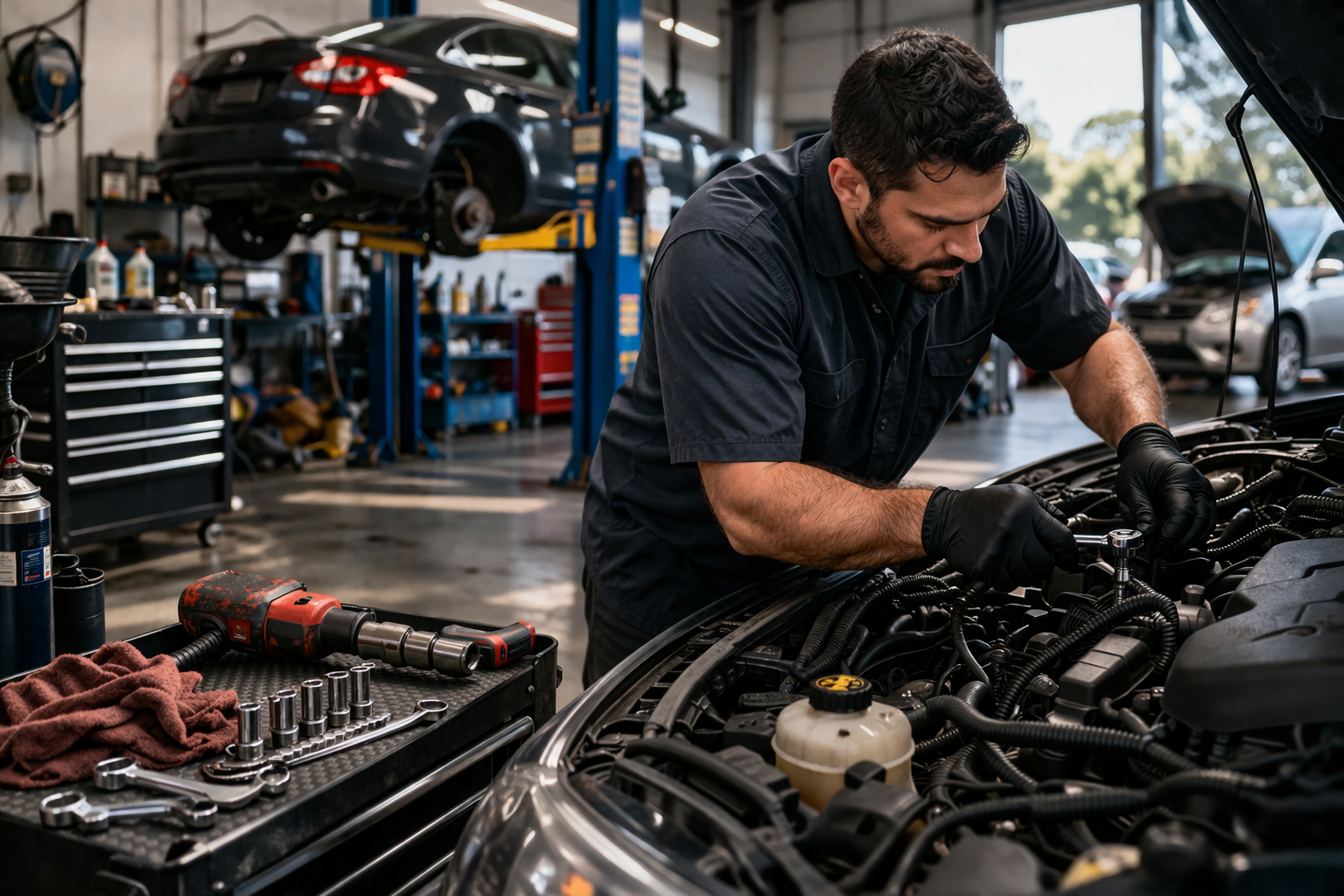 FTS Auto Repair - Mechanic working in auto repair shop