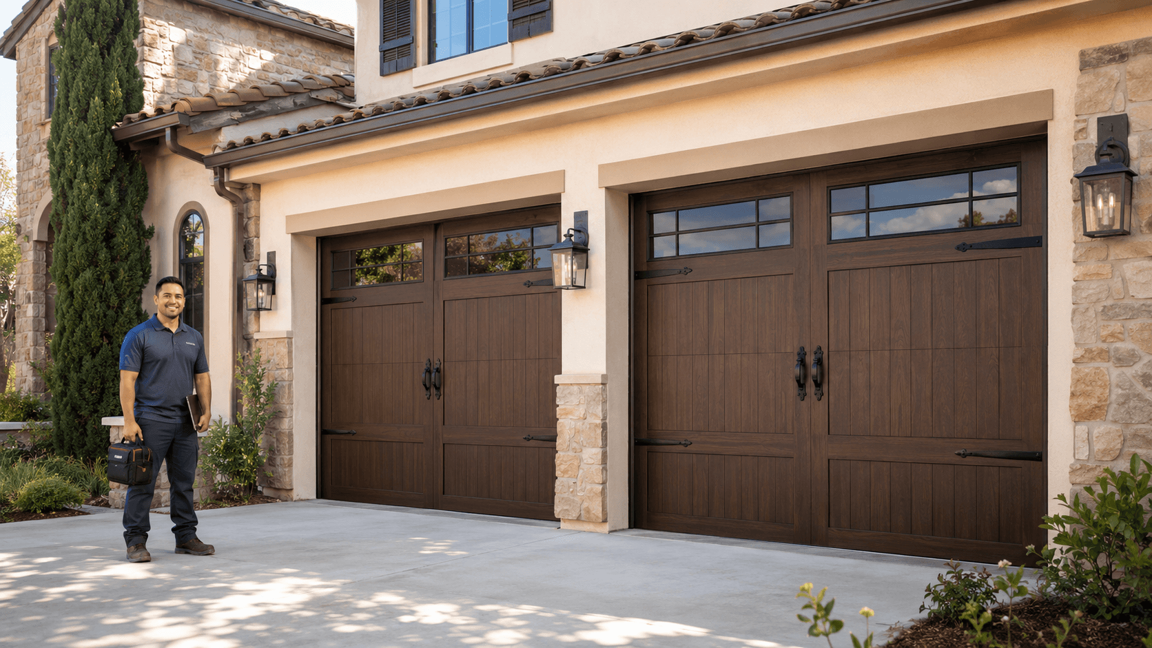 Fixxed Garage Doors Technician showcases modern garage doors