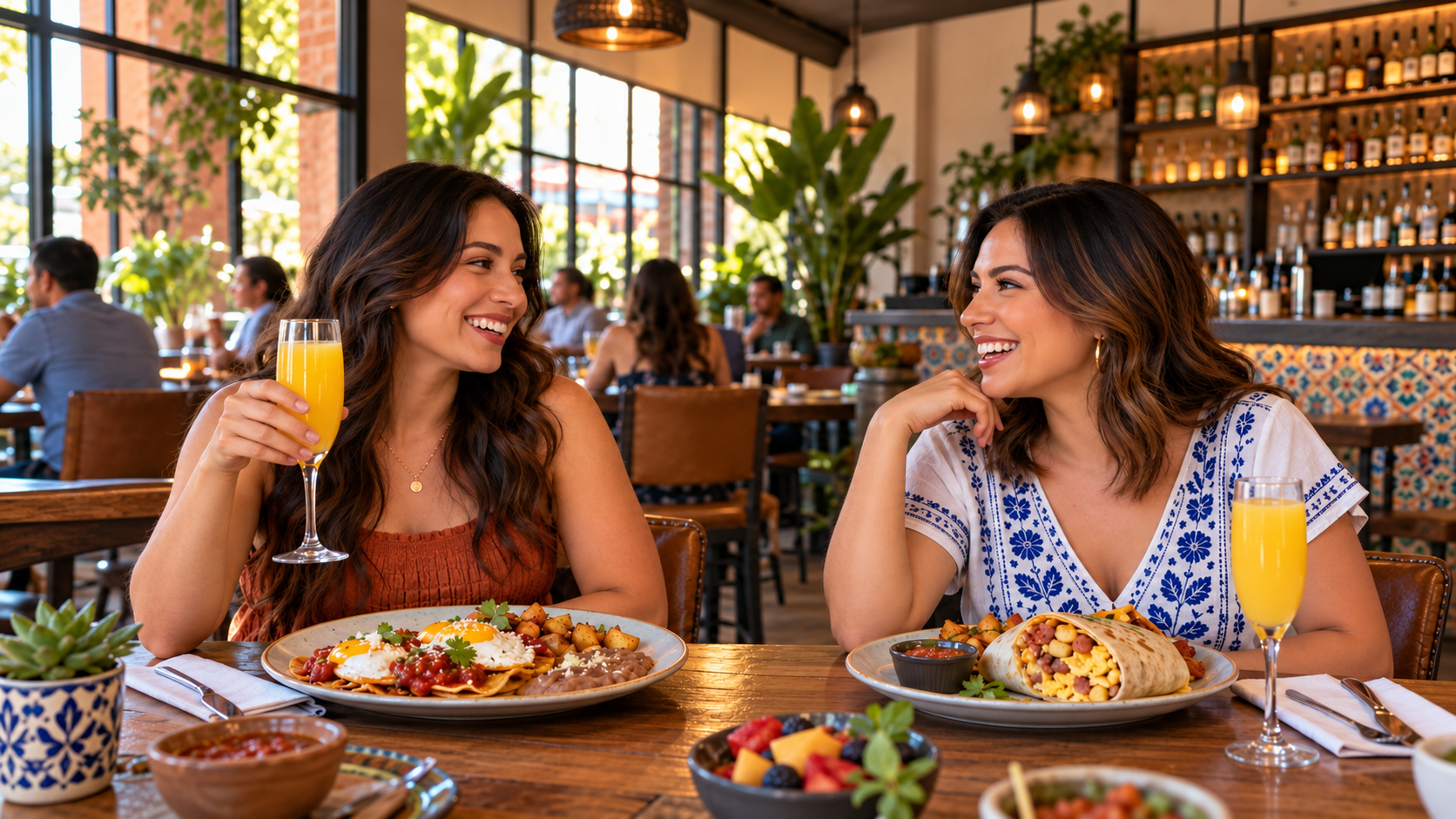 La Sabrosita brunch with friends Two women enjoying brunch