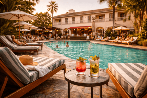 Lafayette Hotel - Poolside relaxation at sunset