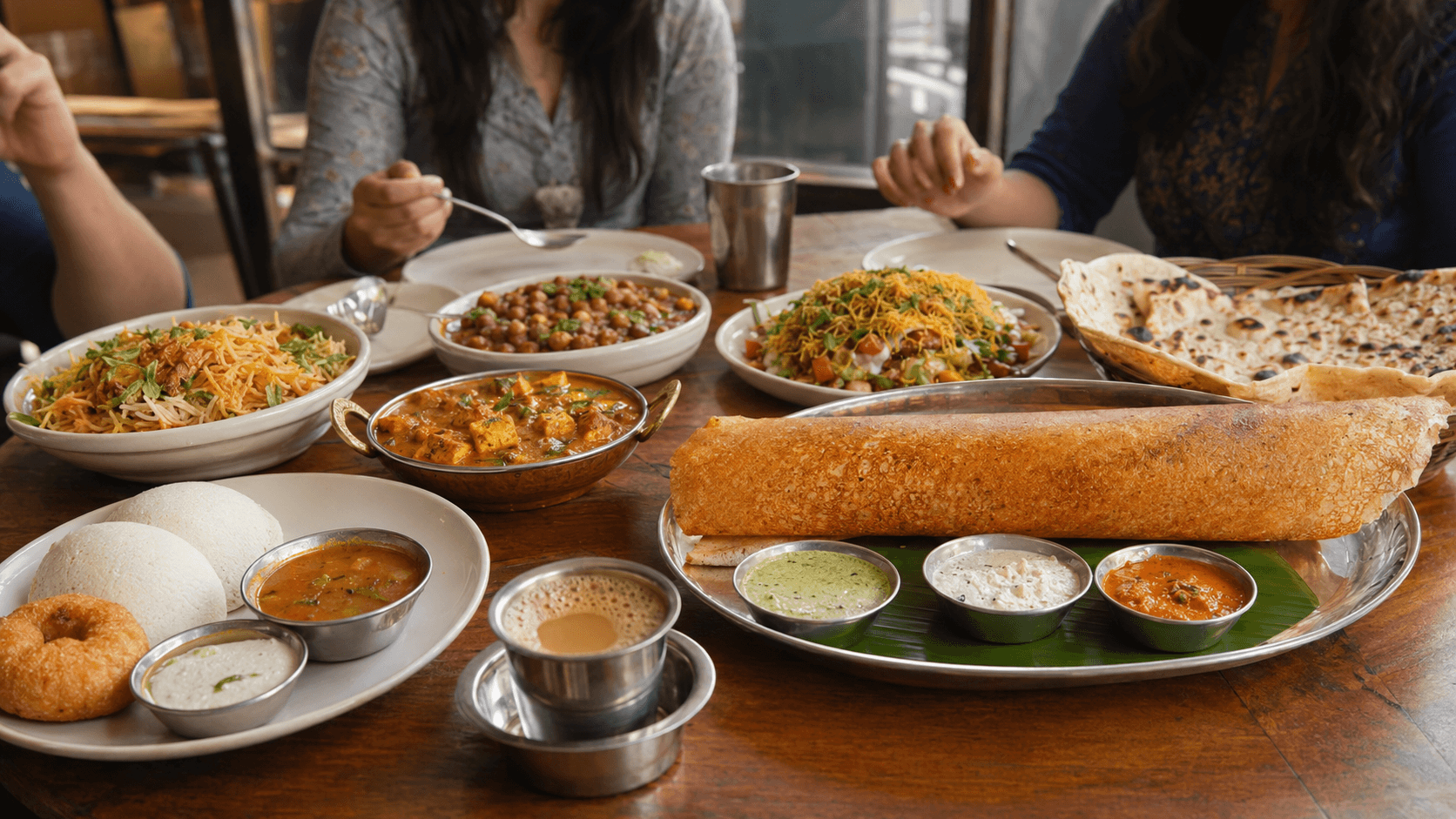 Madurai Kitchen shared vegetarian South Indian feast