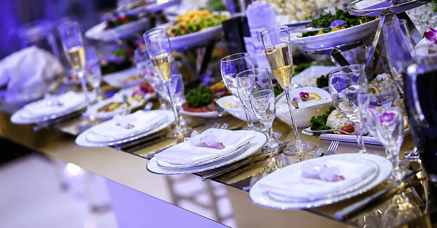 Metropol Event Venue Elegant banquet under ambient lighting