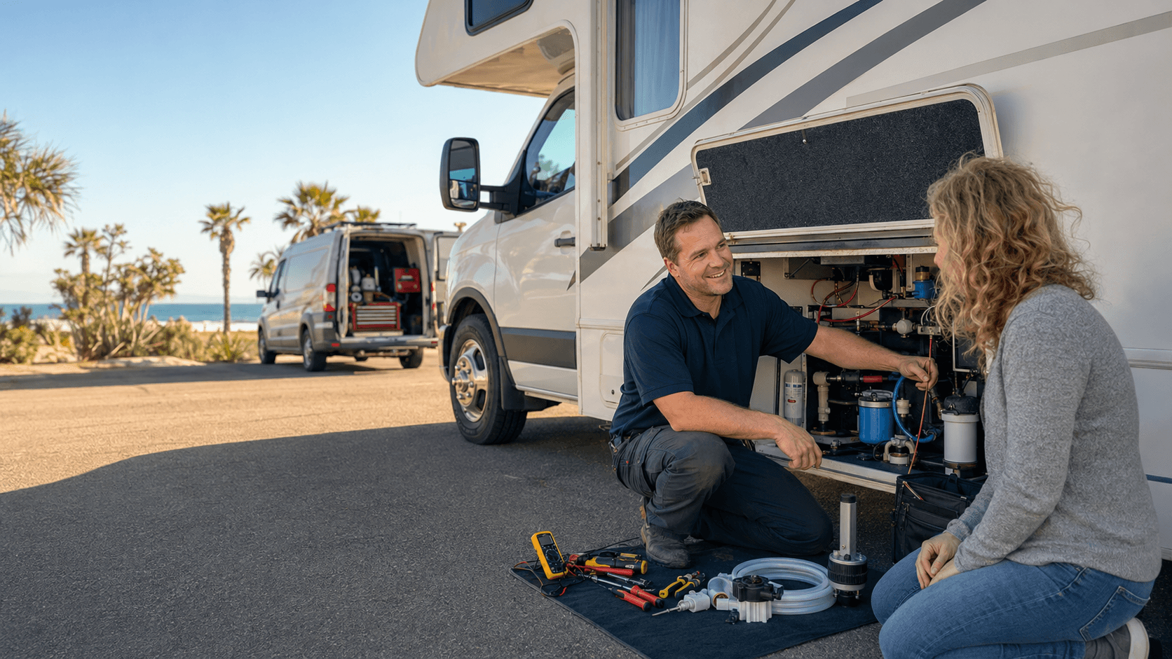 My RV Hero Sunny campsite RV repair