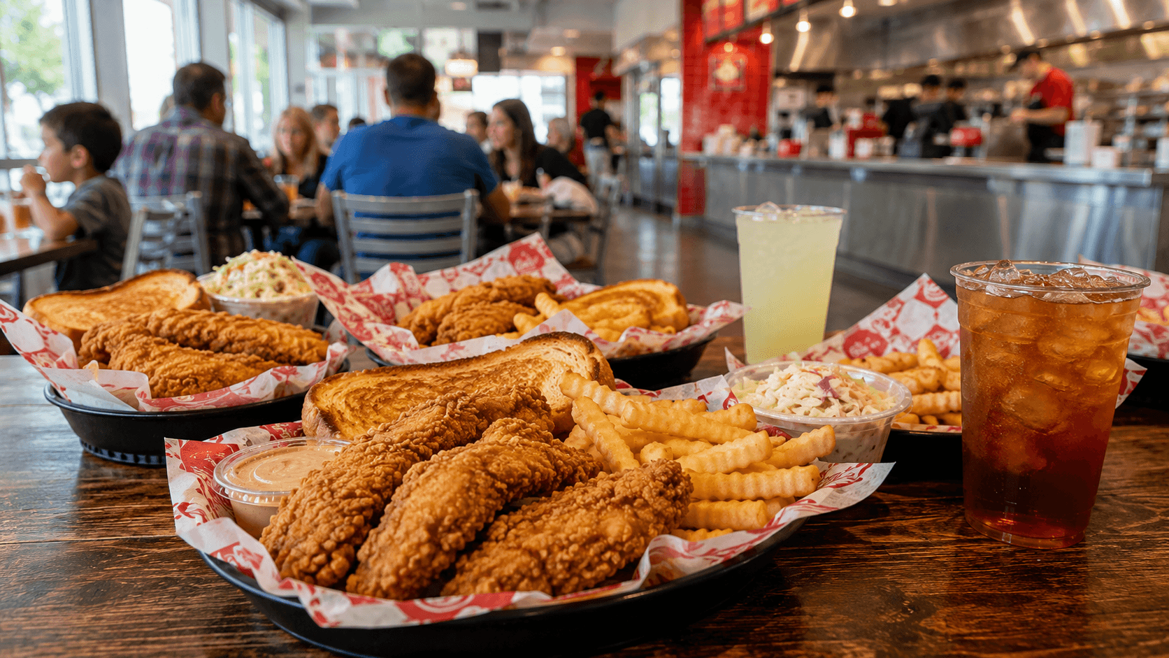 Raising Cane's Piled plates of comfort food