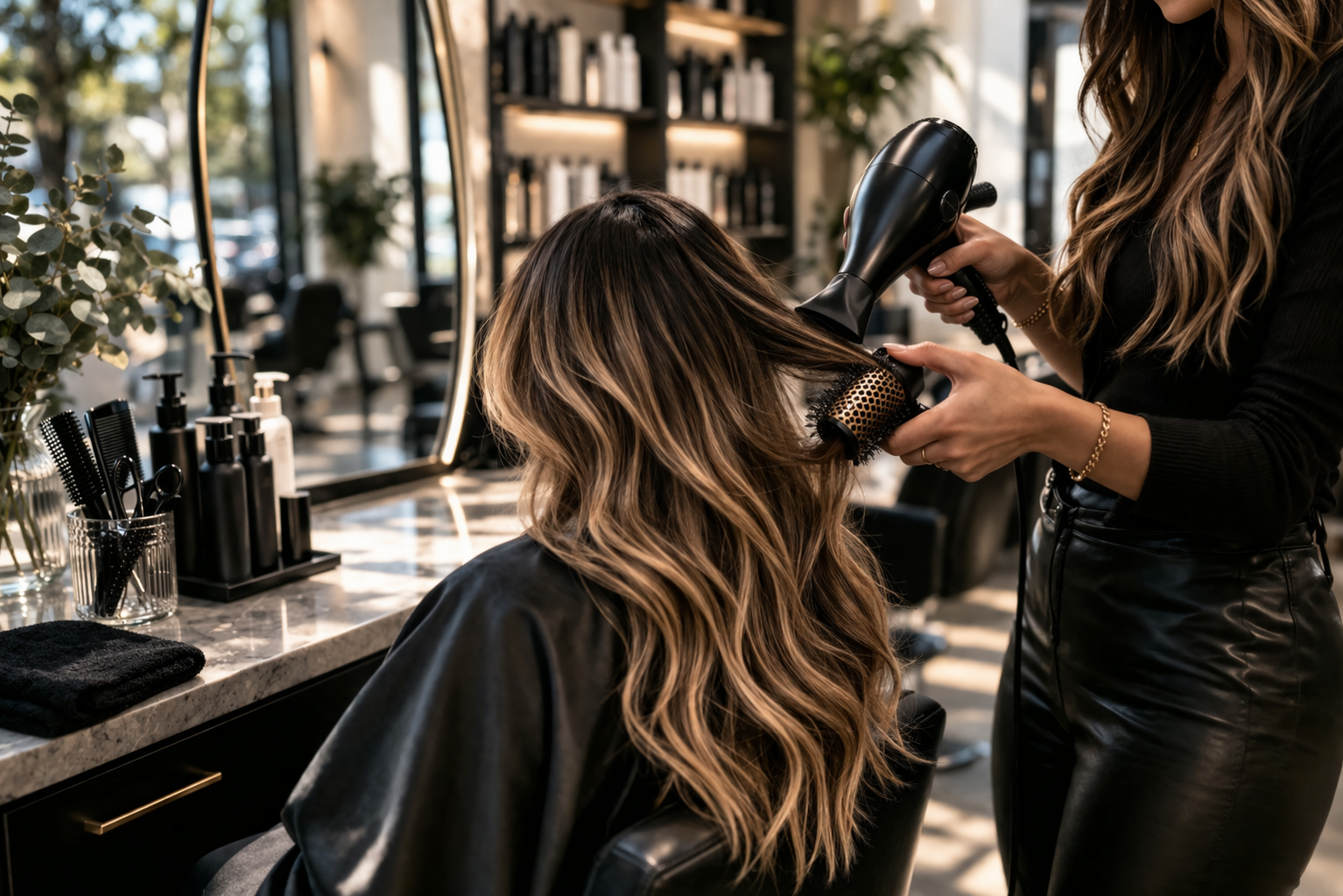 Sax Hair Salon - Blow-drying beauty in a chic salon