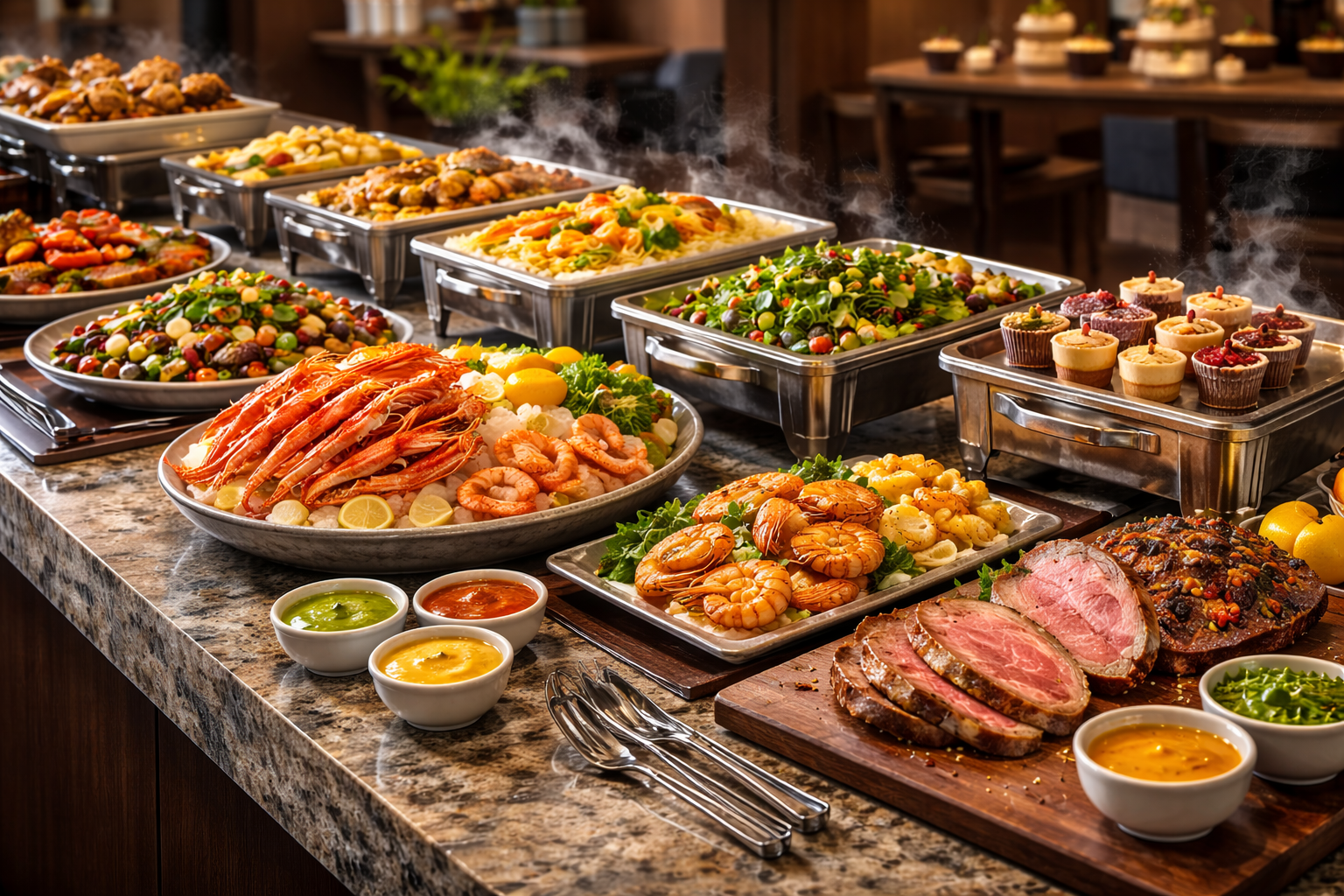 Serrano Buffet - Elegant buffet with seafood and prime rib