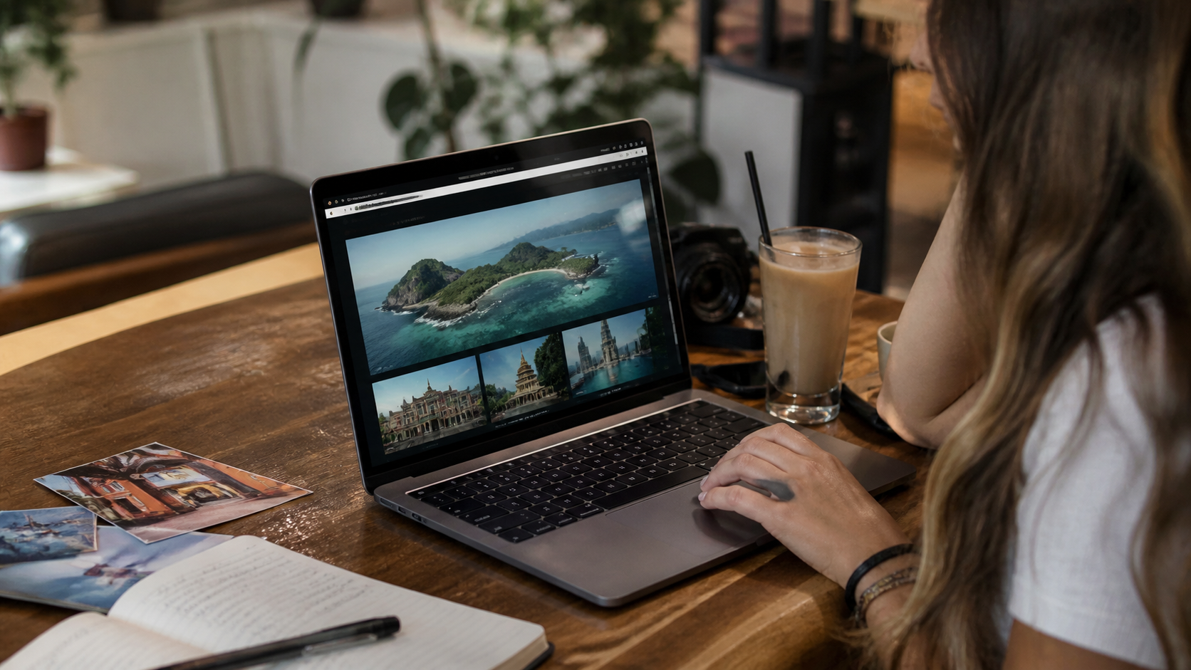 Skaiya Travel - Cozy workspace with travel inspiration