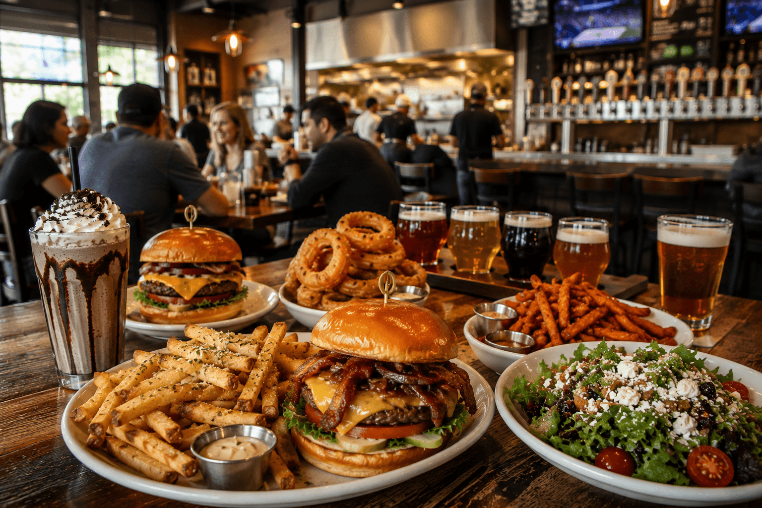 Skip's Kitchen Casual pub feast with drinks