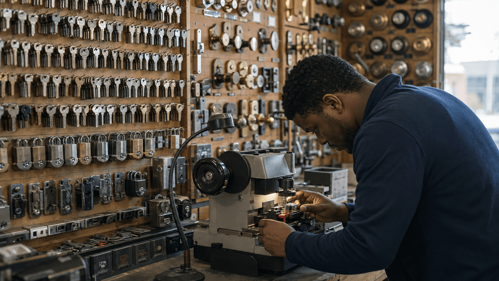 South Pasadena Lock Locksmith Craft at the Key-Cutting Bench