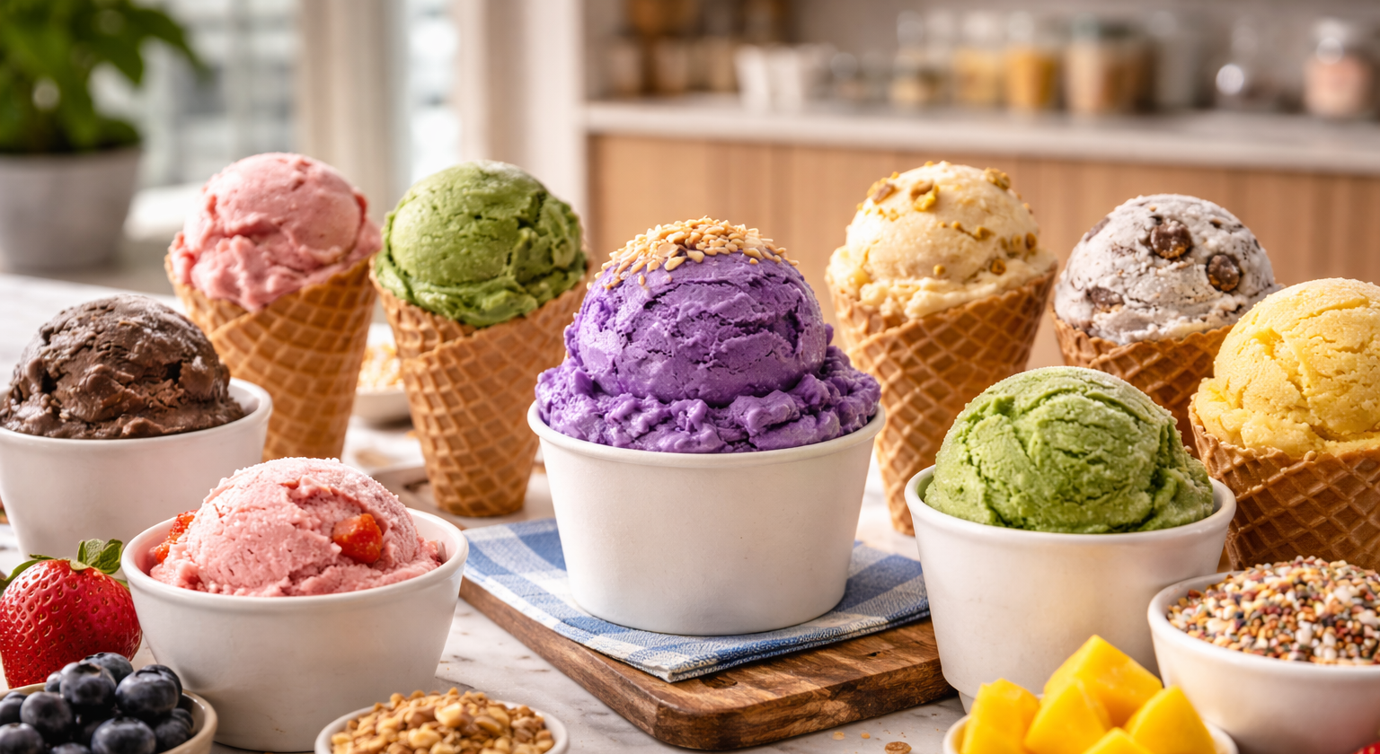 Stella Jean’s Ice Cream - Vibrant assortment of artisanal ice creams