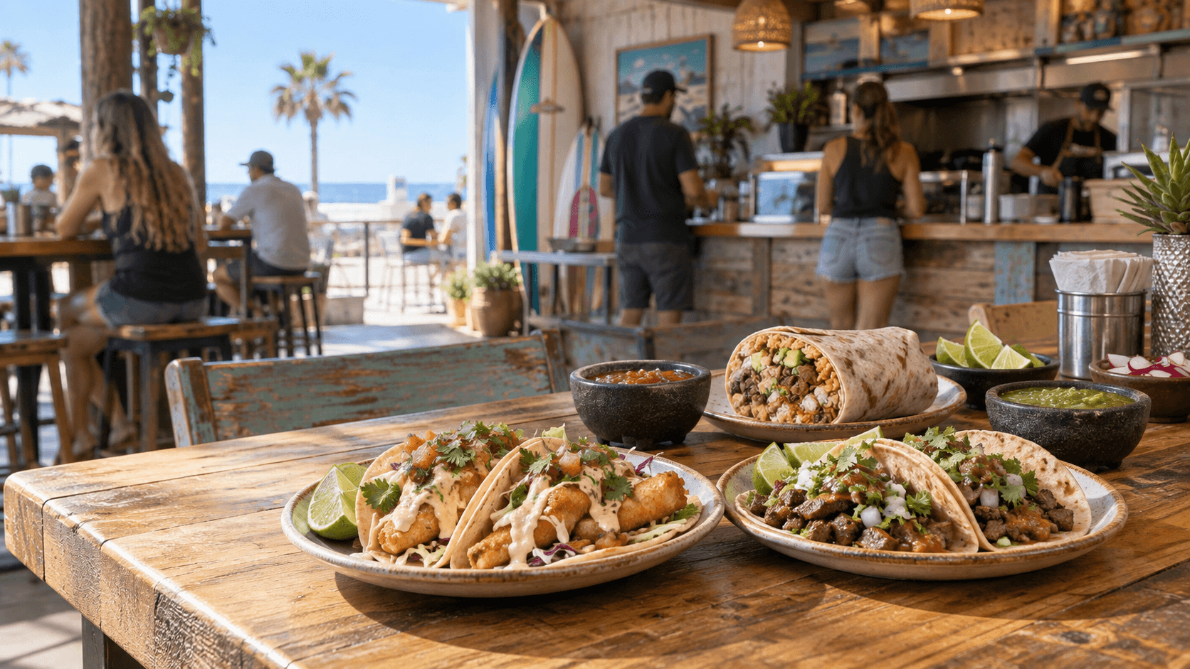 Taco Surf, Pacific Beach Taco Shop Table