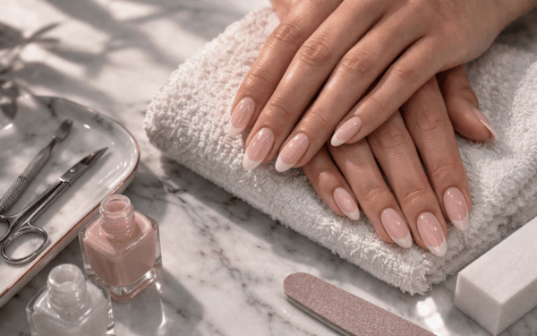 Luxury manicure in serene spa setting