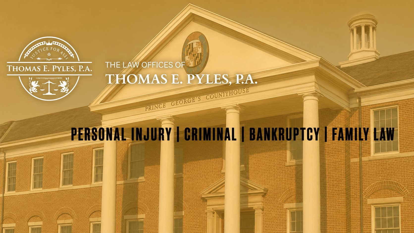 The Law Office of Thomas E. Pyles, P.A. Golden Courthouse Law Firm Hero