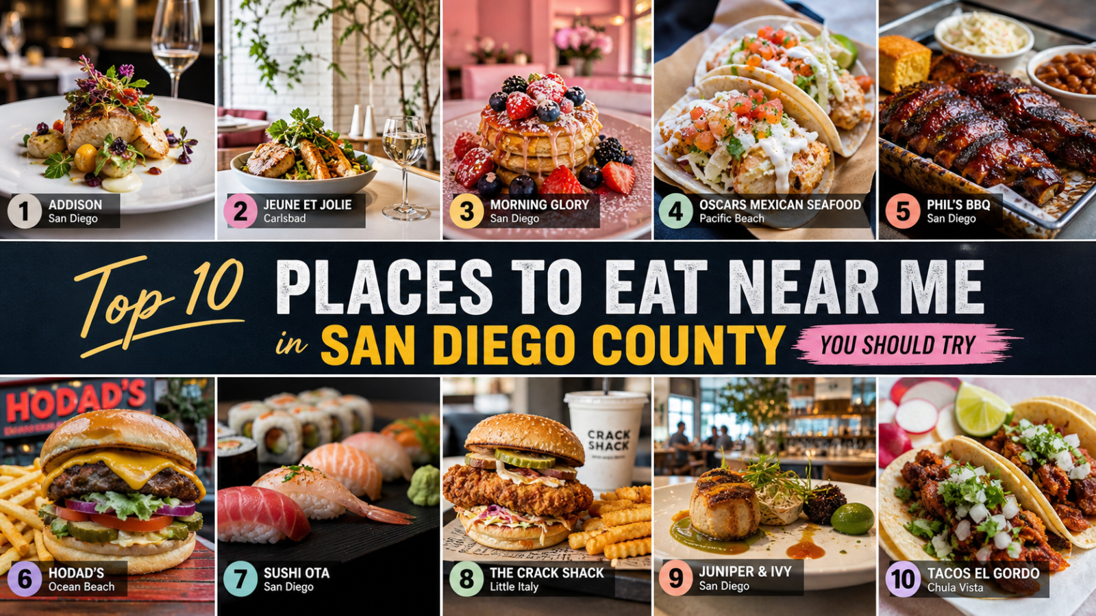 Top 10 places to eat in San Diego
