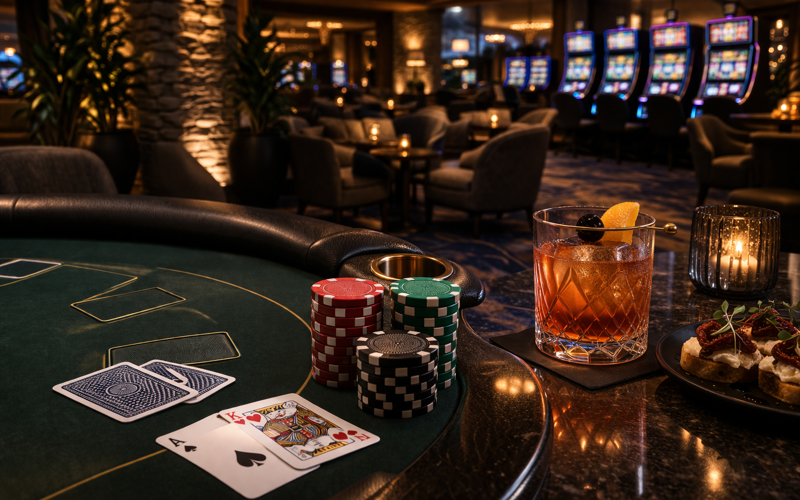 Viejas Casino & Resort - Luxurious casino interior with poker table