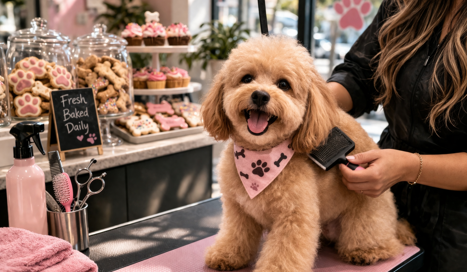 Woof Gang Bakery & Grooming Encinitas - Fluffy companion at the pet bakery