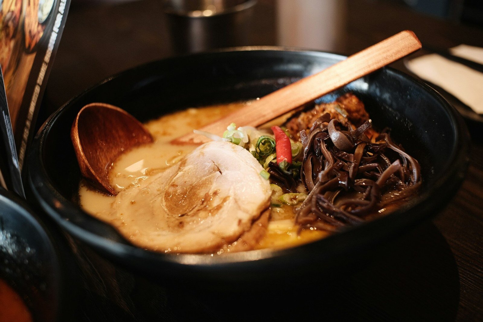 Delicious ramen bowl with pork and noodles.