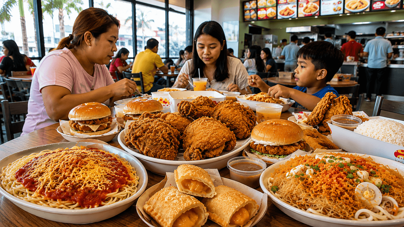 jollibee Family meal at a fast-food restaurant