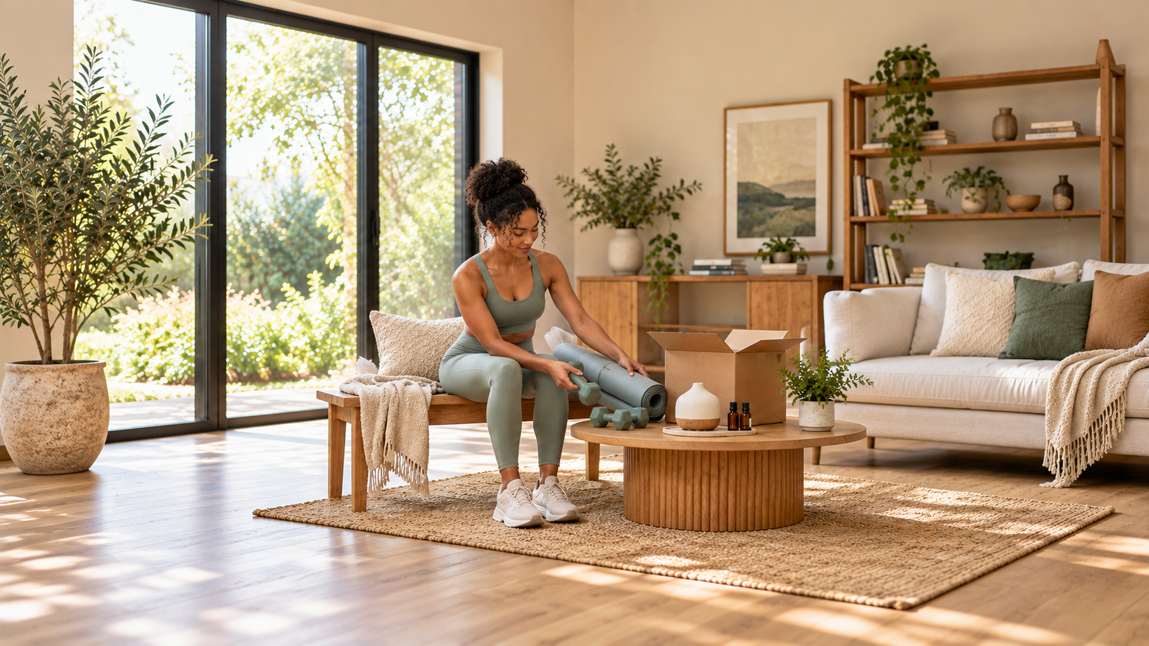Jordan Wellness Co - jordan wellness co, Woman arranging products in a bright room