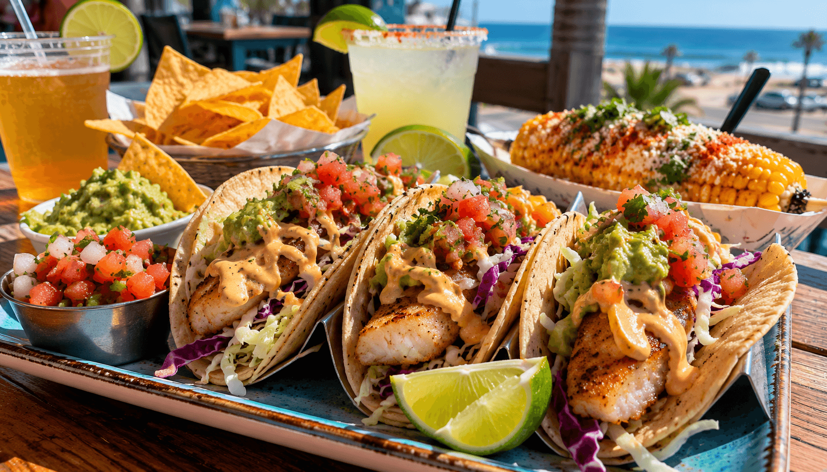 mission baja tacos Tropical seafood tacos by the beach