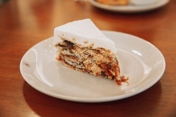 a slice of cake on a plate