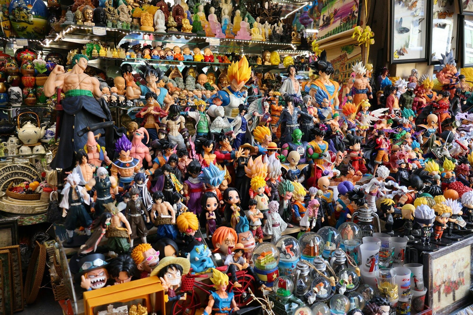 A large collection of assorted action figures and toys.